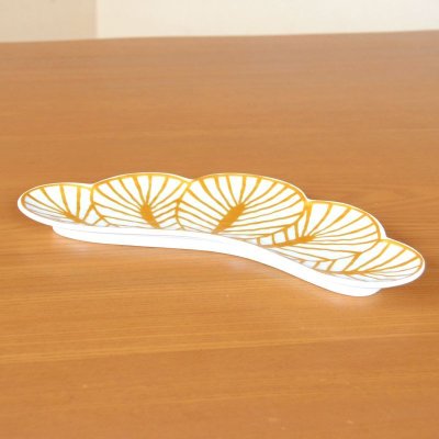 Photo4: Large Plate Sachi matsuba Pine needles White (25cm/9.8in)