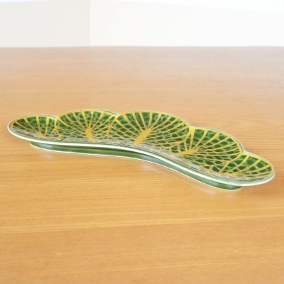 Photo4: Large Plate Sachi matsuba Pine needles Green (25cm/9.8in)