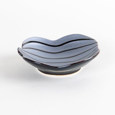 Photo3: Gourd-Shaped Small Plate Nishiki Ginsai Silver (9 cm/3.5 in)