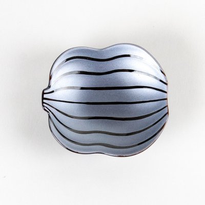 Photo5: Gourd-Shaped Small Plate Nishiki Ginsai Silver (9 cm/3.5 in)
