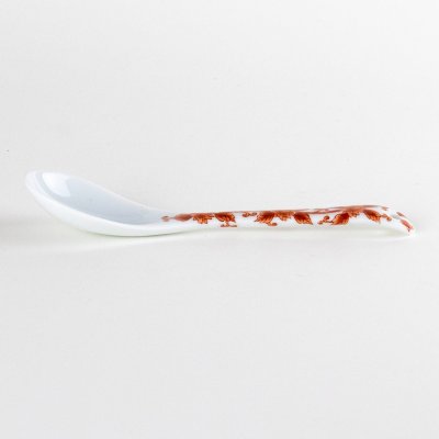 Photo3: Porcelain Dessert Spoon Karakusa Red