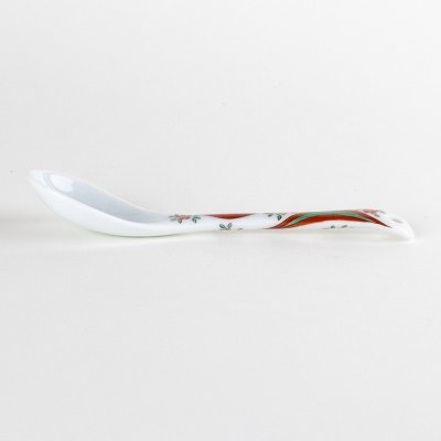 Photo3: Porcelain Dessert Spoon Ryusui Red