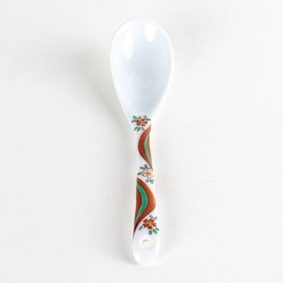 Photo4: Porcelain Dessert Spoon Ryusui Red