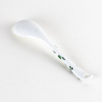 Photo5: Porcelain Dessert Spoon Nishiki-Hanakarakusa Green