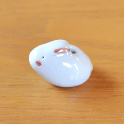 Photo4: Rabbit Incense Holder with Tray Nishiki-Shonzui Blue