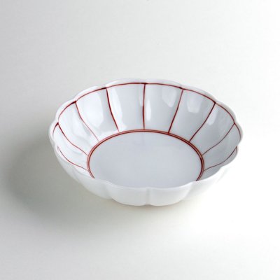 Photo2: Medium Bowl Akae fuchidori sen (12.8cm/5in)