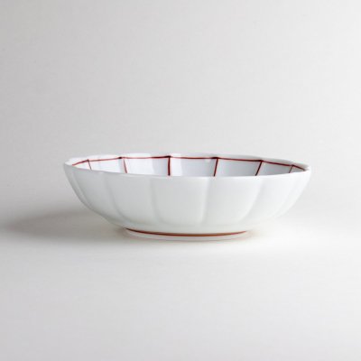 Photo4: Medium Bowl Akae fuchidori sen (12.8cm/5in)