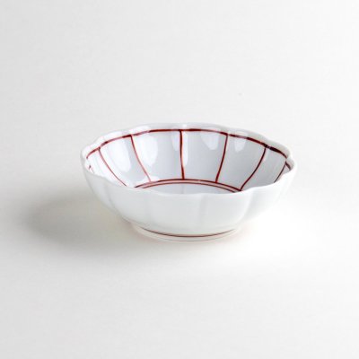 Photo1: Small Bowl Akae fuchidori sen (7.5cm/3in)