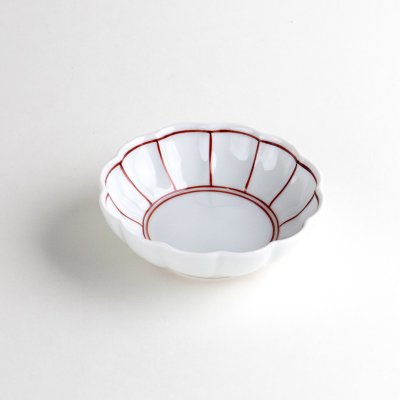 Photo2: Small Bowl Akae fuchidori sen (7.5cm/3in)