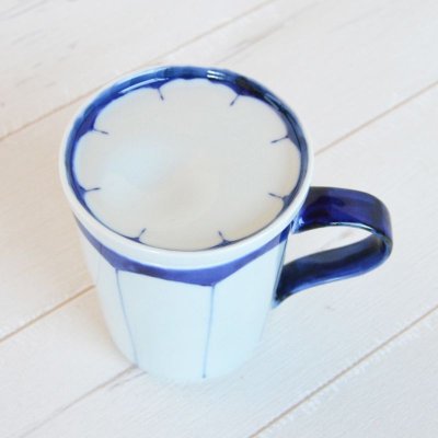 Photo2: Mug with lid Mikan wari Blue