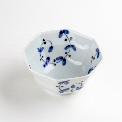 Photo3: Small Bowl Sometsuke sabi karakusa (9.7cm/3.8in)