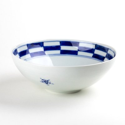 Photo1: Medium Bowl Ichimatsu (17cm/6.7in)