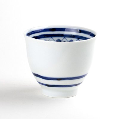 Photo1: Yunomi Tea Cup for Green Tea Kensaki mon Blue