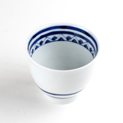 Photo2: Yunomi Tea Cup for Green Tea Kensaki mon Blue