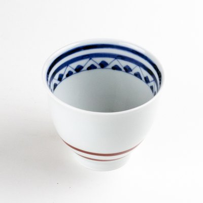 Photo2: Yunomi Tea Cup for Green Tea Kensaki mon Red