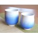 Photo2: Yunomi Tea Cup for Green Tea Aizome suiteki (pair) (2)