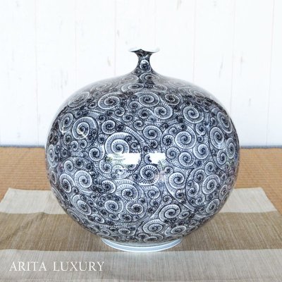 Photo1: Vase Round shape Tako karakusa