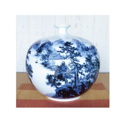 Photo1: Vase Large Sometsuke sansui