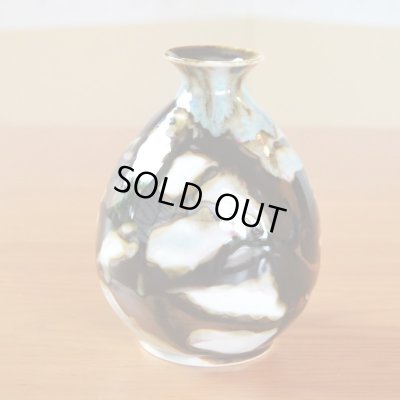 Photo6: Sake set 1 pc Tokkuri bottle and 2 pcs Cups "Ryokuei"  Green Shadow | Kusuo Baba's work in Shinemon Kiln