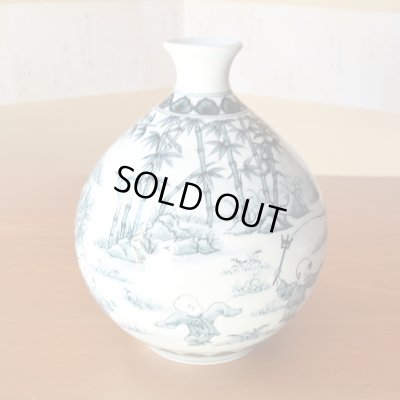 Photo3: Vase Sometsuke Karako Children | The first-generation head of the Shinemon Kiln
