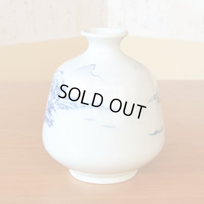 Photo4: Vase Sometsuke Sansui Landscape | The first-generation head of the Shinemon Kiln