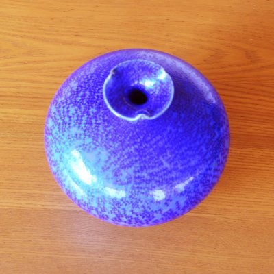 Photo3: Vase Ruri Blue | Shinemon Kiln work