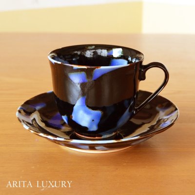 Photo1: Coffee Cup and Saucer Seiin | Kusuo Baba's work in Shinemon Kiln