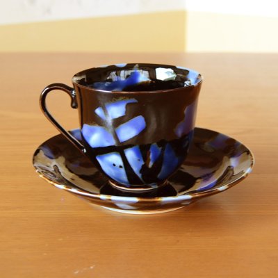 Photo3: Coffee Cup and Saucer Seiin | Kusuo Baba's work in Shinemon Kiln