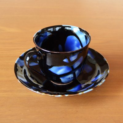 Photo4: Coffee Cup and Saucer Seiin | Kusuo Baba's work in Shinemon Kiln