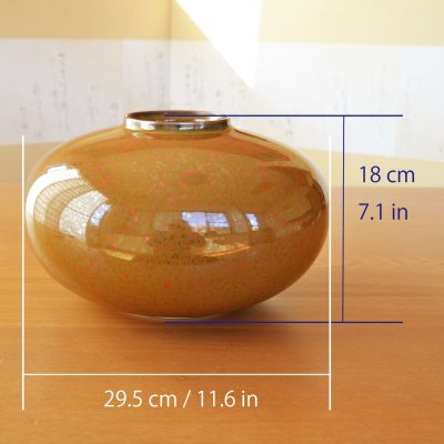 Photo5: Kinko Tenmoku Broad-Bodied Vase by First-Generation Shinemon, Shinemon Kiln