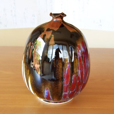 Photo3: Yo Vase by Kusuo Baba, Second-Generation Shinemon, Shinemon Kiln