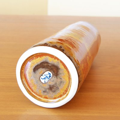 Photo4: Kinkamon Cylindrical Vase by Kusuo Baba, Second-Generation Shinemon, Shinemon Kiln