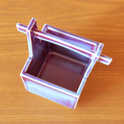 Photo4: Saiun Handled Small Flower Vase by Kusuo Baba, Second-Generation Shinemon, Shinemon Kiln