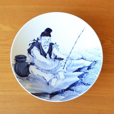 Photo2: Sometsuke Daikoku Decorative Plate by First-Generation Shinemon, Shinemon Kiln