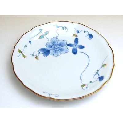 Photo2: Medium Plate (18.5cm) Somenishiki hana botan