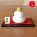 Photo1: Figurine Small Kagami-mochi Orange with wooden stand (1)