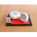 Photo3: Figurine Small Kagami-mochi Orange with wooden stand (3)