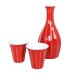 Photo1: Sake set 1 pc Tokkuri bottle and 2 pcs Cups Benisai Red (1)