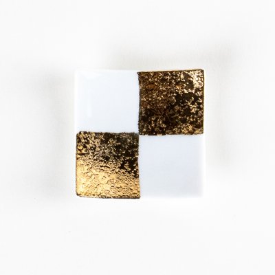 Photo4: Chopstick Rest Ichimatsu Gold & White