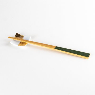 Photo6: Chopstick Rest Ichimatsu Gold & White
