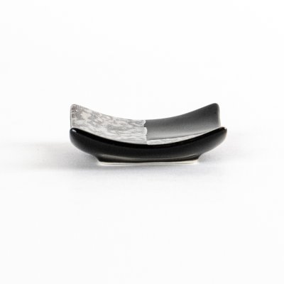 Photo2: Chopstick Rest Ichimatsu Silver & Black