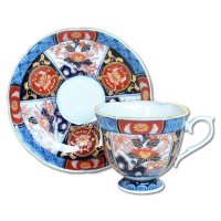 Coffee Cup and Saucer Koimari kinsai botan Old imari style Red