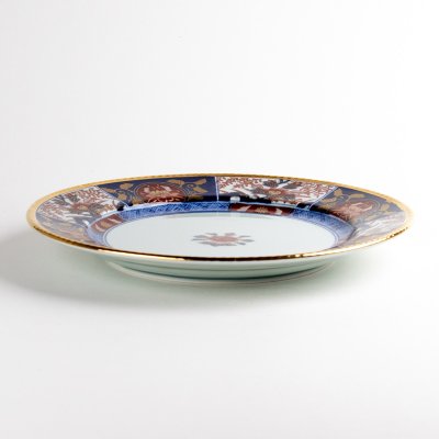 Photo4: Large Plate Koimari kinsai botan Old Imari style (23.5cm/9.3in)