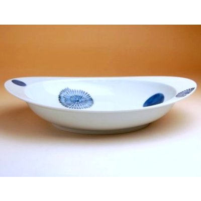 Photo3: Oval dish (26.6cm) Maru-mon