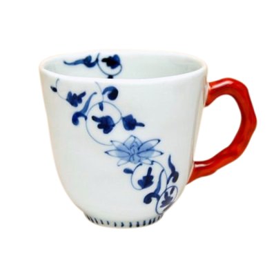 [Made in Japan] Hana obi karakusa (Red) mug