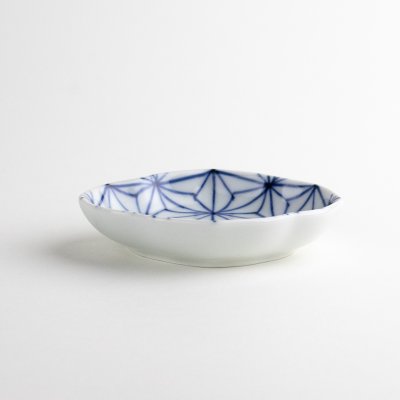 Photo4: Small Plate Sometsuke Asanoha (7.5cm/2.9in)