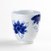 Photo1: Yunomi Tea Cup for Green Tea Sakura-so Cherry blossoms Blue (1)