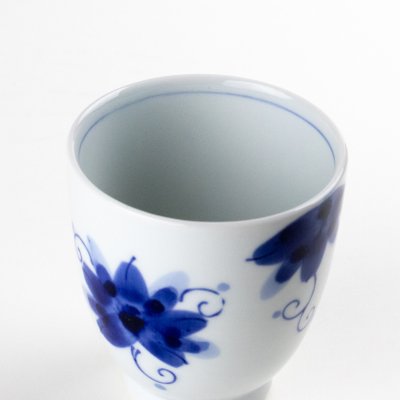 Photo4: Yunomi Tea Cup for Green Tea Sakura-so Cherry blossoms Blue