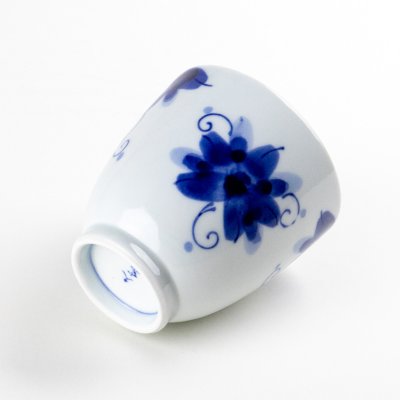 Photo5: Yunomi Tea Cup for Green Tea Sakura-so Cherry blossoms Blue