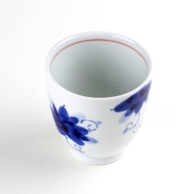 Photo2: Yunomi Tea Cup for Green Tea Sakura-so Cherry blossoms Red